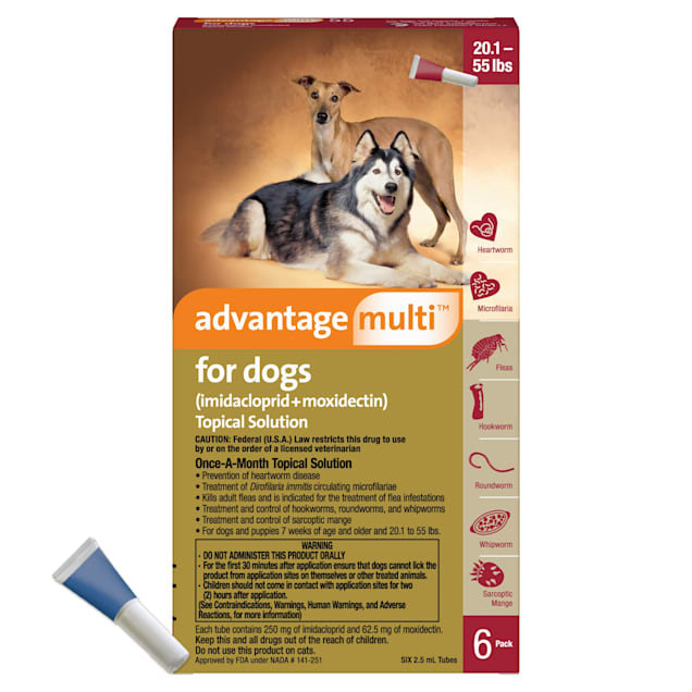 Advantage Multi Topical Solution for Dogs 55.1 to 88 lbs, 6 Month Supply - Carousel image #1