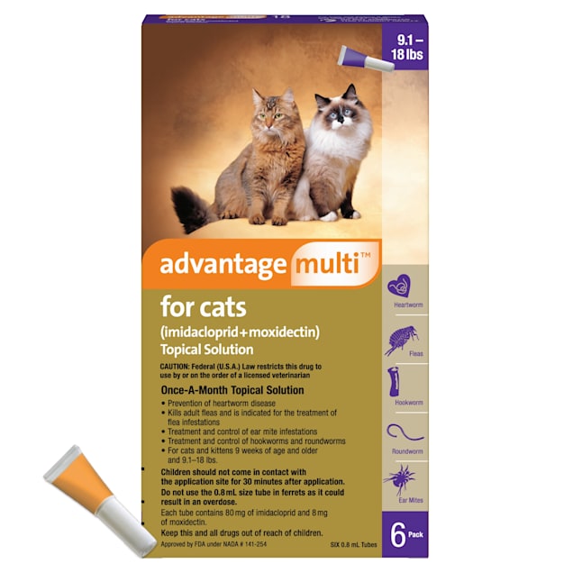 Advantage Multi Topical Solution For Cats 9 1 To 18 Lbs 6 Month Supply 