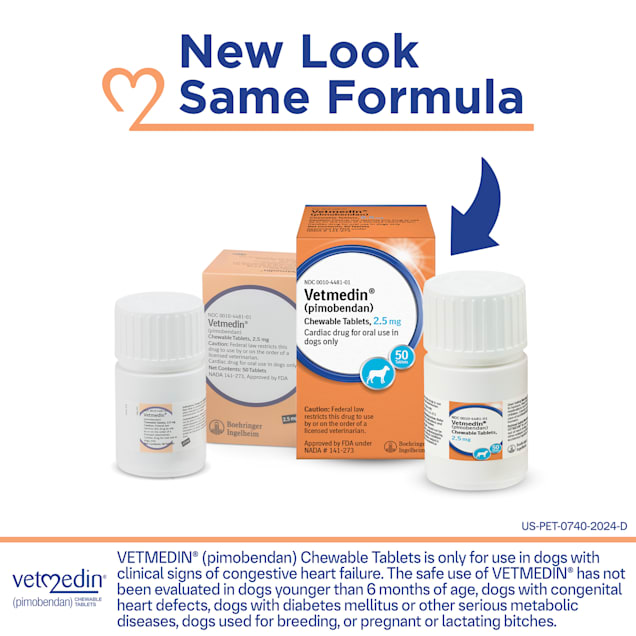 Vetmedin 2 5 Mg For Dogs 50 Chewable Tablets Petco