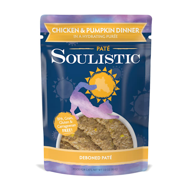 Soulistic Pate Chicken & Pumpkin Dinner in a Hydrating Puree Wet Cat Food, 3 oz., Case of 8 - Carousel image #1