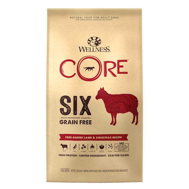 Wellness CORE SIX Free-Range Lamb with Chickpeas Recipe Dry Dog Food, 22 lbs. - Carousel image #1