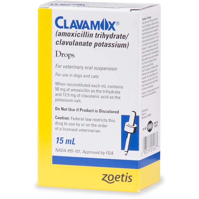 Clavamox Oral Suspension Drops, 15 Milliliter - Carousel image #1