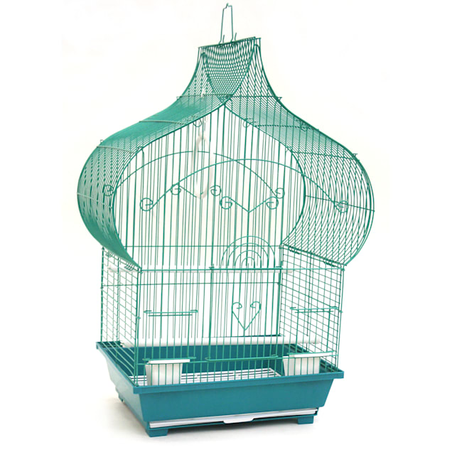Two's Company Decorative Green Metal Birdcage