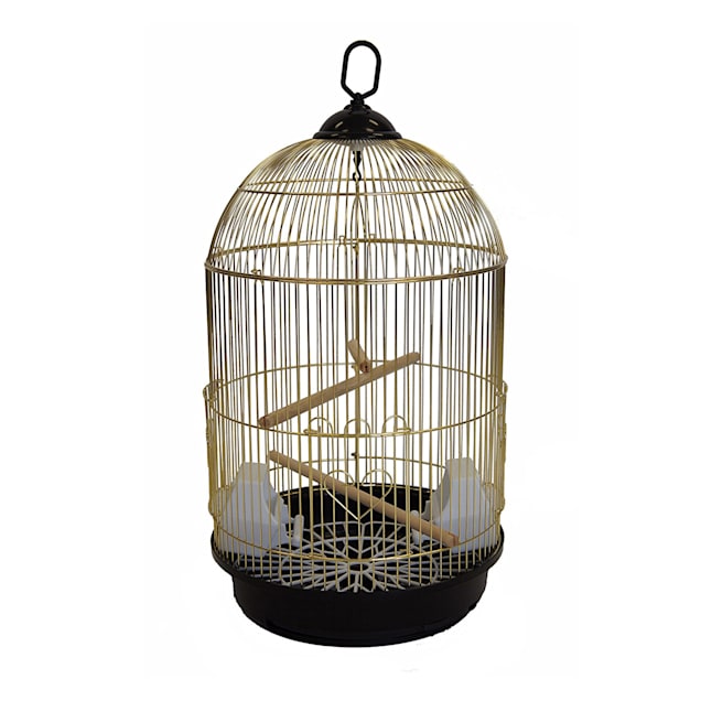 YML Round Brass Bird Cage, Small