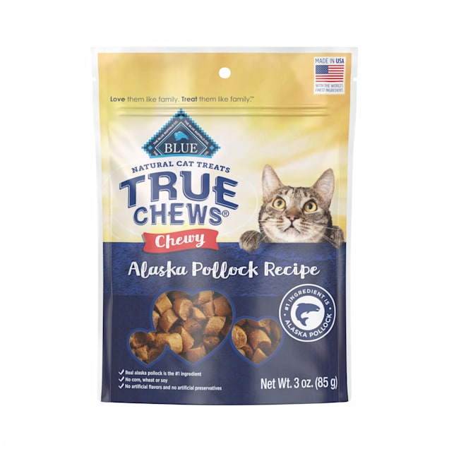 Blue Buffalo True Chews Natural Alaska Pollock Chewy Cat Treats, 3 oz. - Carousel image #1