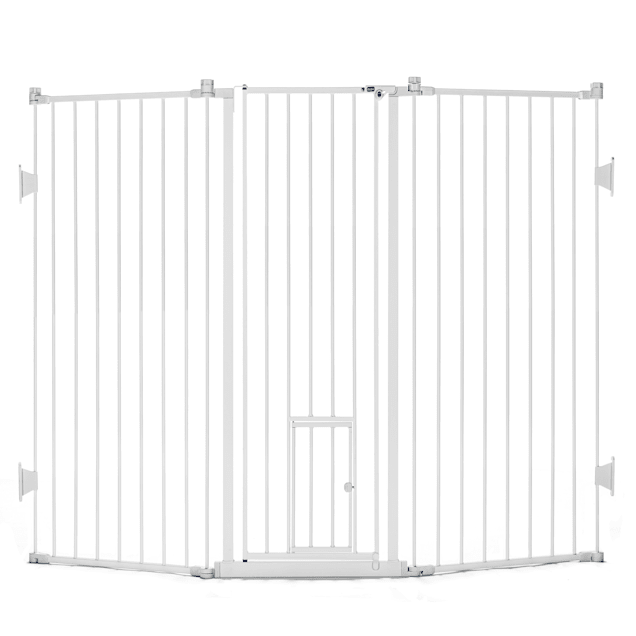 Carlson Extra Tall Walk-Thru Pet Gate With Pet Door, White