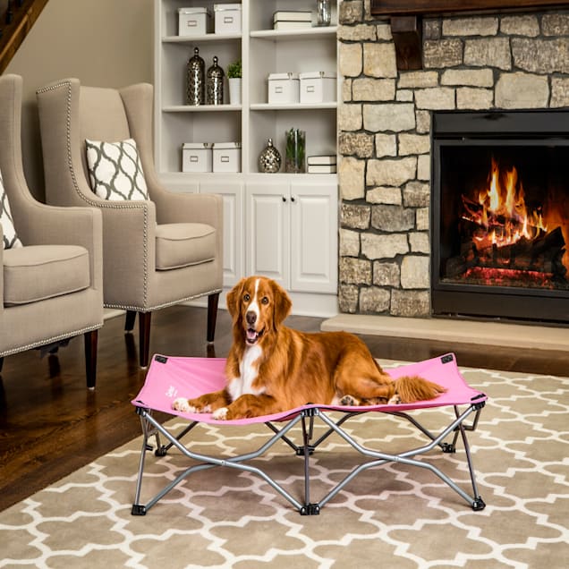 Carlson Pet Products Pink Portable Pup Pet Bed, 48" L X 26" W X 9" H - Carousel image #1