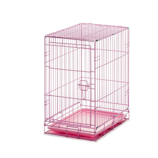 Carry Me Plastic Dog Crate, Pink, Small, 23L x 14W x 8H