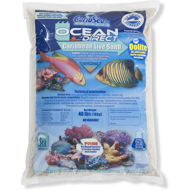 CaribSea Ocean Direct Fine Oolite Caribbean Live Sand Substrate, 40 lbs. - Carousel image #1