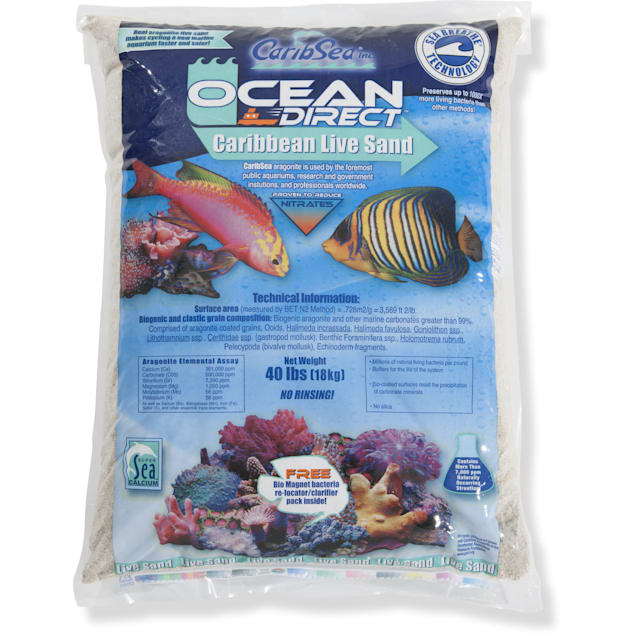 CaribSea Ocean Direct Original Grade Caribbean Live Sand Substrate, 40 lbs.