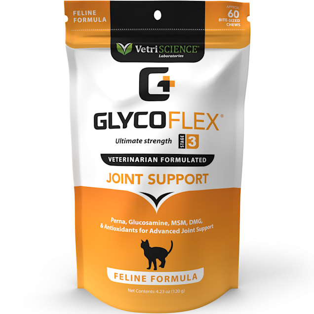 VetriScience GlycoFlex 3 Feline Formula Bite Sized Chews for Cats, Count of 60 - Carousel image #1