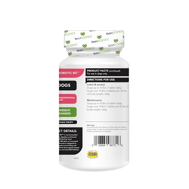 VetriScience Vetri Probiotic BD Tablets for Dogs Count of 120 Petco