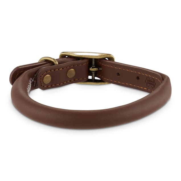 Reddy Brown Leather Dog Collar, Small