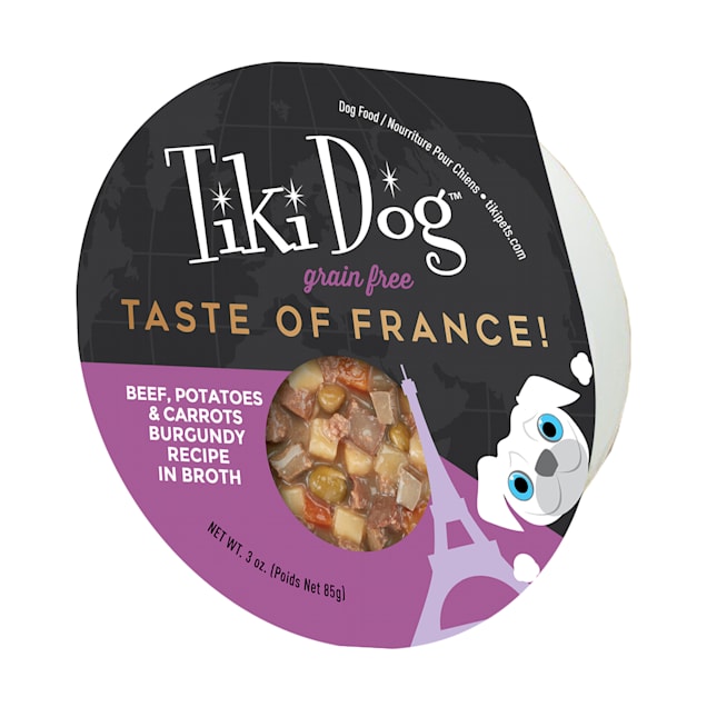 Tiki Dog Petites Gourmet International French Beef Burgundy Wet Food, 3 oz., Case of 4 - Carousel image #1