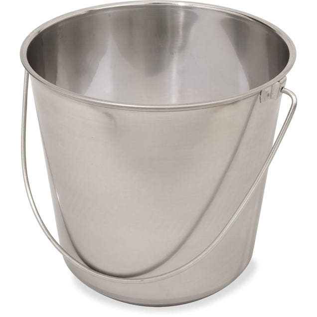 Stainless Steel Pail Bucket & Handle 4 Quart Veterinary Surgery Dental Milk Food 