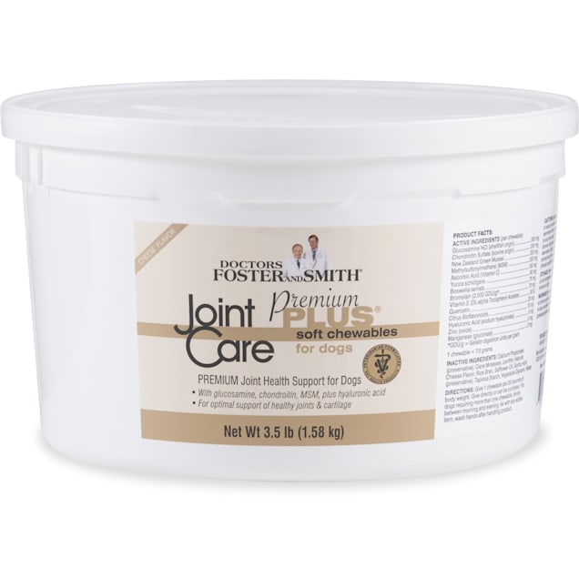 Drs. Foster and Smith Premium Plus Joint Care Cheese Flavor Soft Chews for  Dogs, 3.5 lbs.