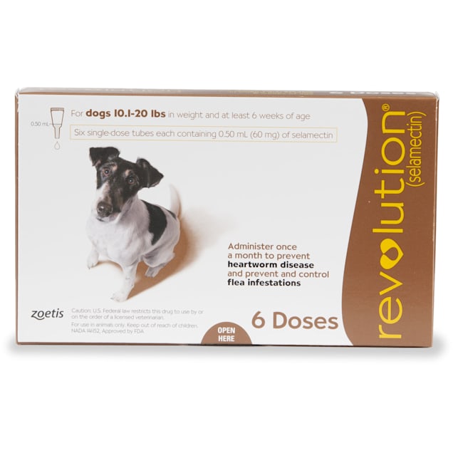 Revolution Topical Solution for Dogs 10.1-20 lbs, 6 Month Supply - Carousel image #1