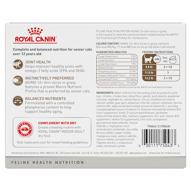 Royal Canin Thin Slices in Gravy Aging 12 Years Cat Food 3 oz