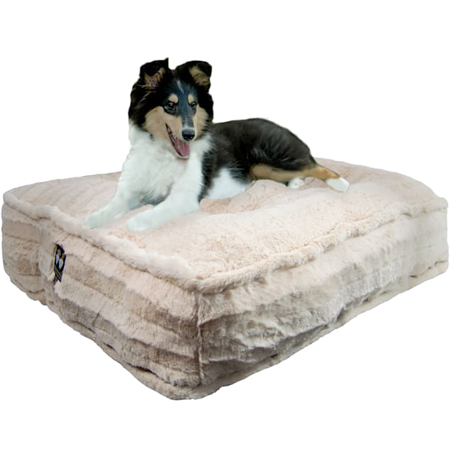 Bessie and Barnie Natural Beauty Ultra Plush Faux Fur Luxury Durable Sicilian Rectangle Pet Bed, 28" L X 24" W X 4" H - Carousel image #1