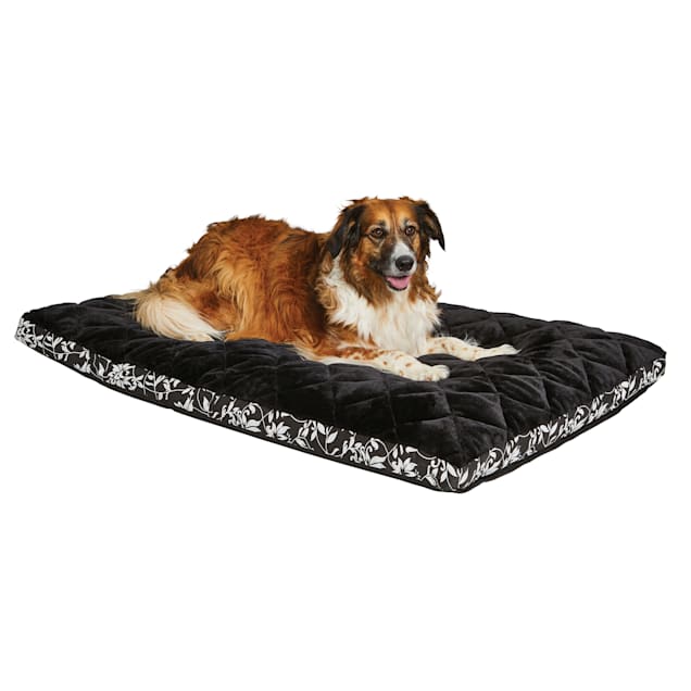 Midwest Quiet Time Couture Carlisle Mattress Black Floral Dog Bed, 48