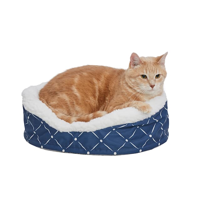 Midwest Quiet Time Couture Orthopedic Cradle Blue Dog Bed, 14.25" L X 17.75" W - Carousel image #1