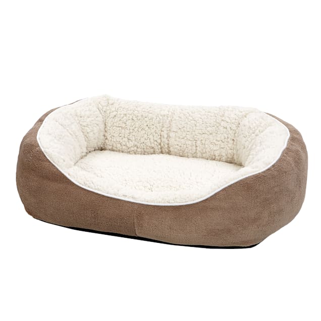Midwest Quiet Time Boutique Cuddle Dog Bed 22 L X 19.5 W X 7 H Taupe Petco