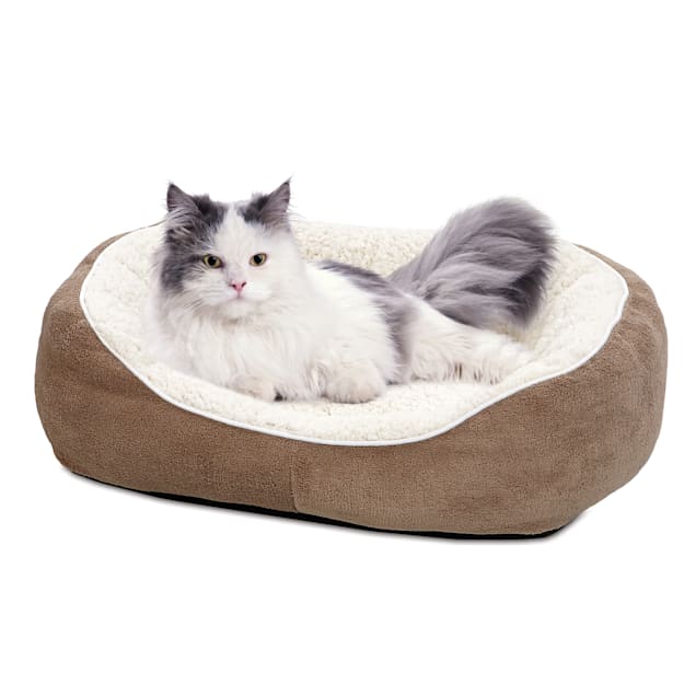 Midwest Quiet Time Boutique Cuddle Dog Bed, 22" L X 19.5" W X 7" H, Taupe - Carousel image #1