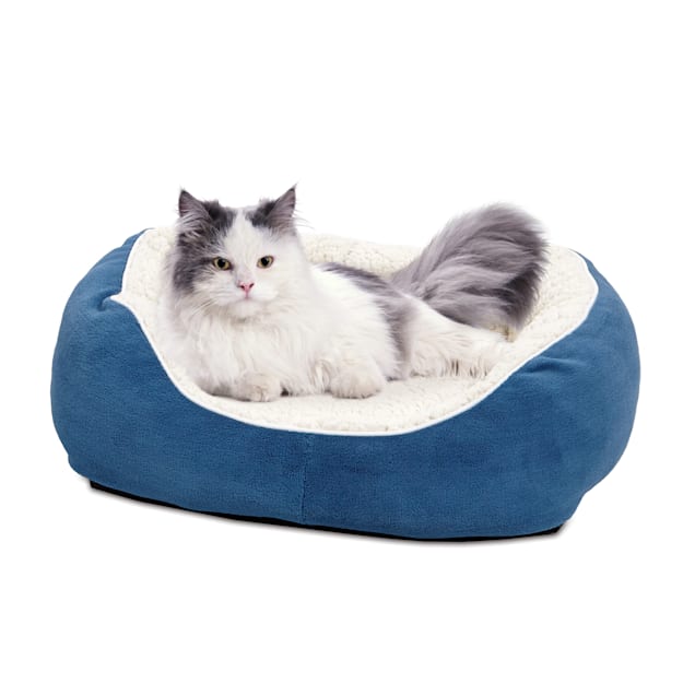 Midwest Quiet Time Boutique Cuddle Blue Dog Bed, 22" L X 19.5" W - Carousel image #1