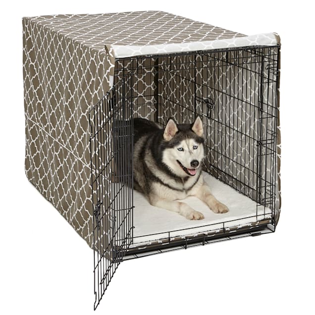 Midwest Quiet Time Defender Brown Crate Cover for Dogs, 48" L - Carousel image #1