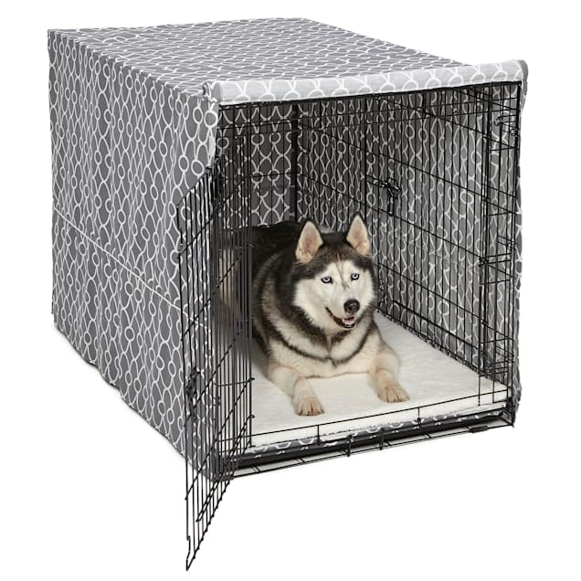 Midwest Quiet Time Defender Gray Crate Cover for Dogs, 48" L - Carousel image #1