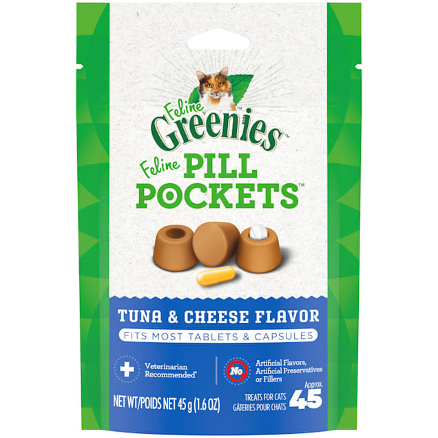 Feline Greenies Pill Pockets Tuna & Cheese Flavor Natural Soft Cat Treats, 1.6 oz. - Carousel image #1