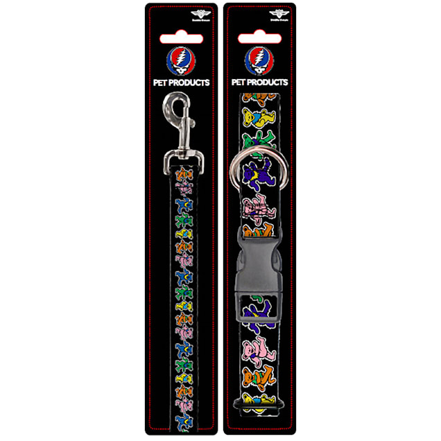 Buckle-Down Grateful Dead Collar and Leash Set for Dogs, Small - Carousel image #1