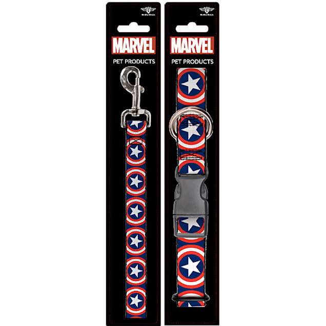Buckle-Down Captain America Collar and Leash Set for Dogs, Small - Carousel image #1