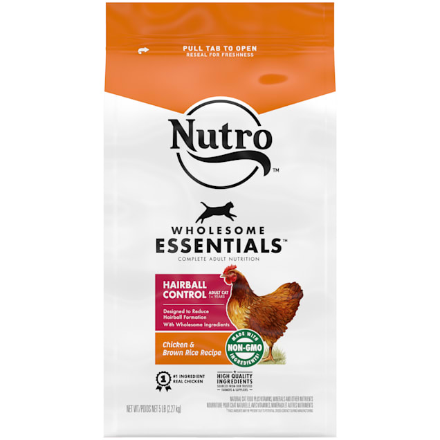 Nutro Wholesome Essentials Natural Hairball Control Chicken & Brown Rice Recipe Adult Dry Cat Food, 5 lbs. - Carousel image #1