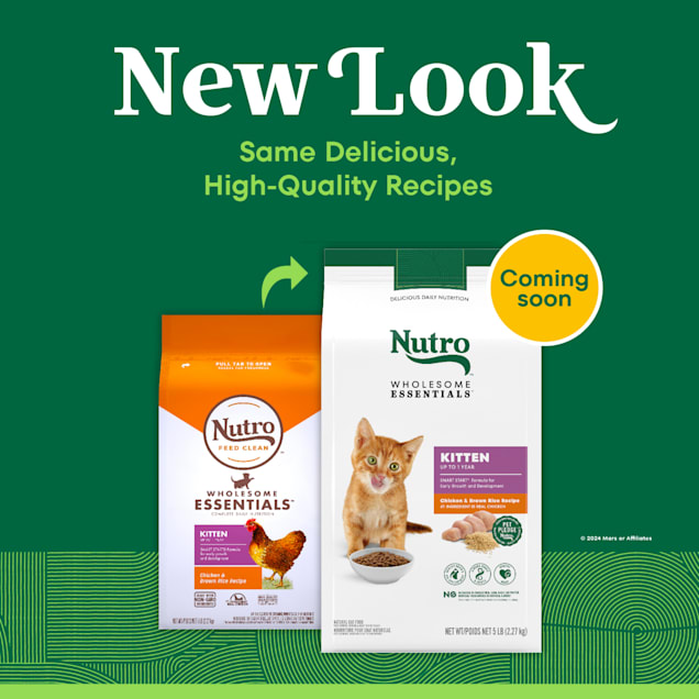Nutro Wholesome Essentials Kitten Natural Dry Cat Food for Early Development Farm Raised Chicken Brown Rice Recipe 5 lbs. Petco