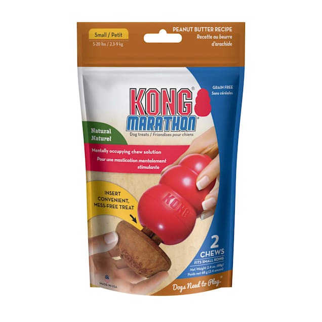 KONG Marathon Peanut Butter Chew Dog Toys Small Pack of 2