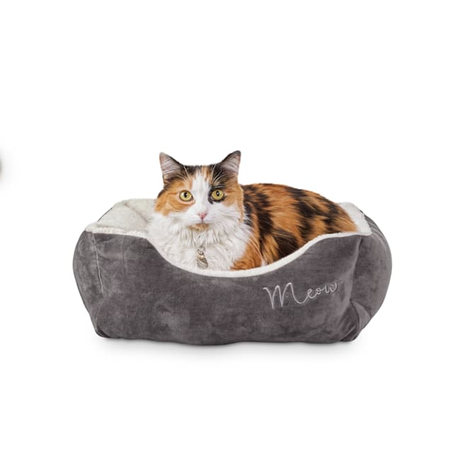 Harmony Grey Rectangular Cat Bed, 18" L X 15" W - Carousel image #1