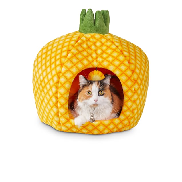 You & Me Pineapple Cat Bed, 18" D - Carousel image #1