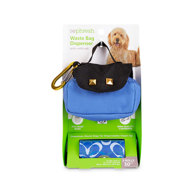 So Phresh Blue Purse Dog Waste Bag Dispenser & Refill Rolls - Carousel image #1