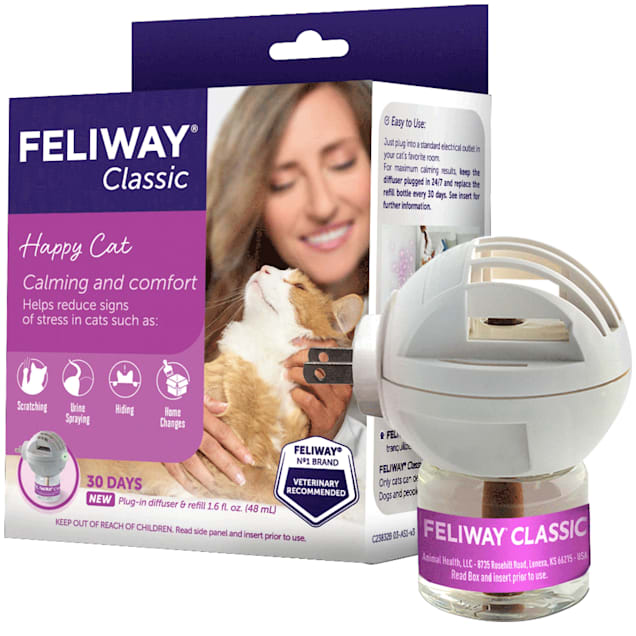 Feliway Classic 30 Day Starter Kit Plug-In Diffuser & Refill for Cats, 48  ml.