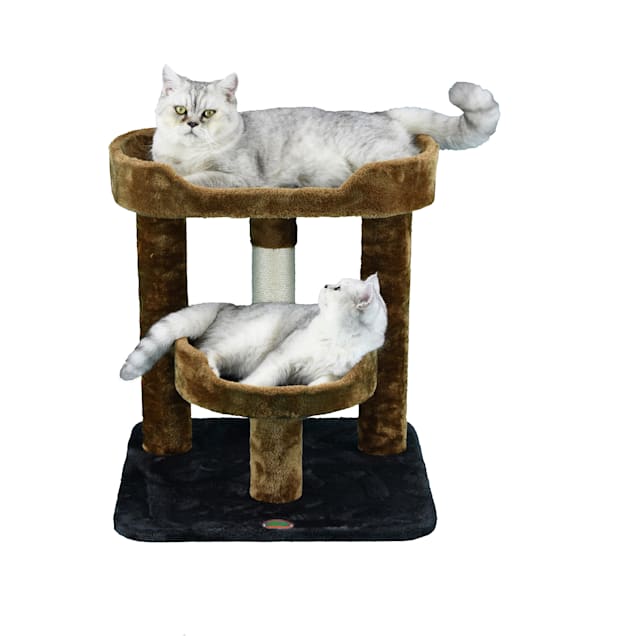 Go Pet Club Brown and Blue 23" Cat Tree with Perch and Bed - Carousel image #1