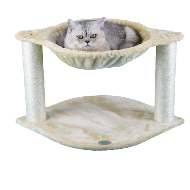 Go Pet Club Beige 18" Cat Tree with Basket - Carousel image #1