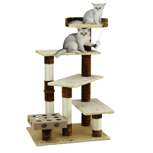 Go Pet Club Beige and Brown 45" Cat Tree with IQ Box - Carousel image #1