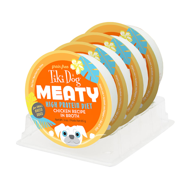 Tiki Dog Meaty High Protein Chicken Recipe in Broth Wet Dog Food