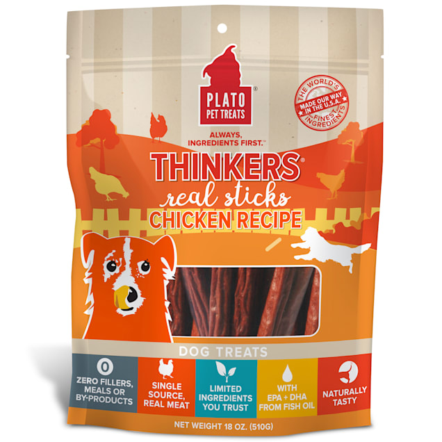 Plato Pet Thinkers Chicken Sticks Dog Treats, 18 oz. - Carousel image #1