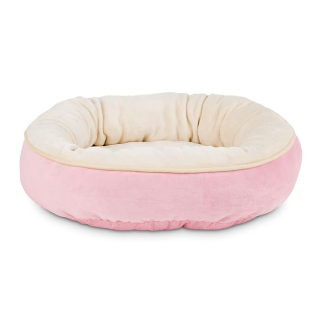 Kasentex Dog Bed, Round Dog Beds for Medium/Large Dogs, Donut Dog Bed and Cat Bed Anti Slip & Machine Washable, Size: XL 36x36, Pink