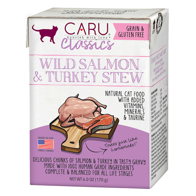 CARU Wild Salmon & Turkey Stew Wet Cat Food, 6 oz. - Carousel image #1
