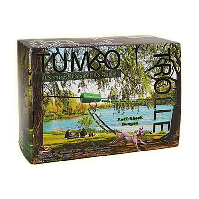 Tumbo Anti Shock Travel Trolley Dog Tie Out Zipline 75 ft