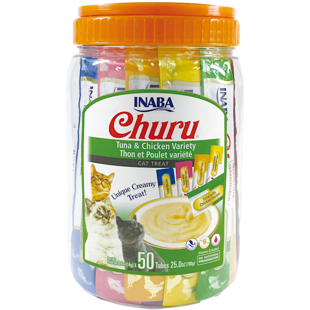 Inaba Churu Tuna & Chicken Variety Pack Cat Treats, 25 oz., Count of 50 - Carousel image #1