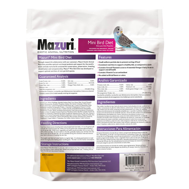 Mazuri Mini Bird Diet 2 lbs. Petco